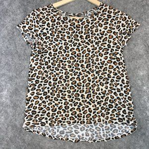 Old Navy T Shirt XL 14 Girls Leopard Print Softest Tee Strappy Back Cutout